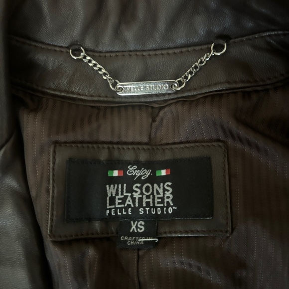 Wilsons Leather Brown Moto Leather Jacket - Picture 3 of 6